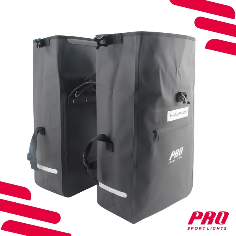 Pro Sport Lights Dubbele Fietstas 56 Liter – Waterdicht, Zwart