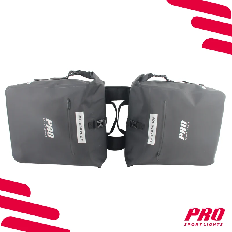 Pro Sport Lights Dubbele Fietstas 56 Liter – Waterdicht, Zwart
