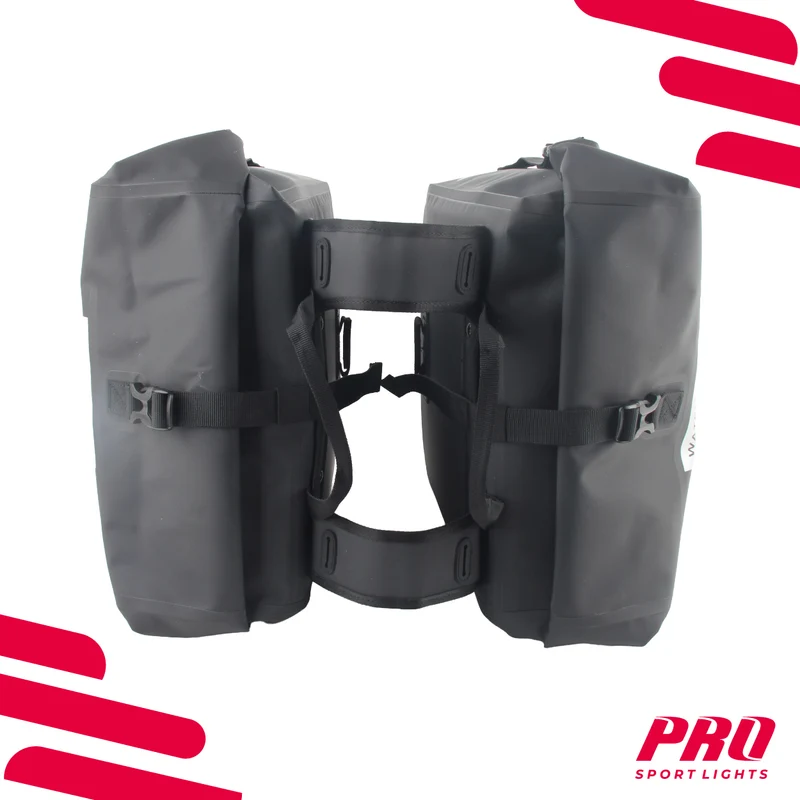 Pro Sport Lights Dubbele Fietstas 56 Liter – Waterdicht, Zwart