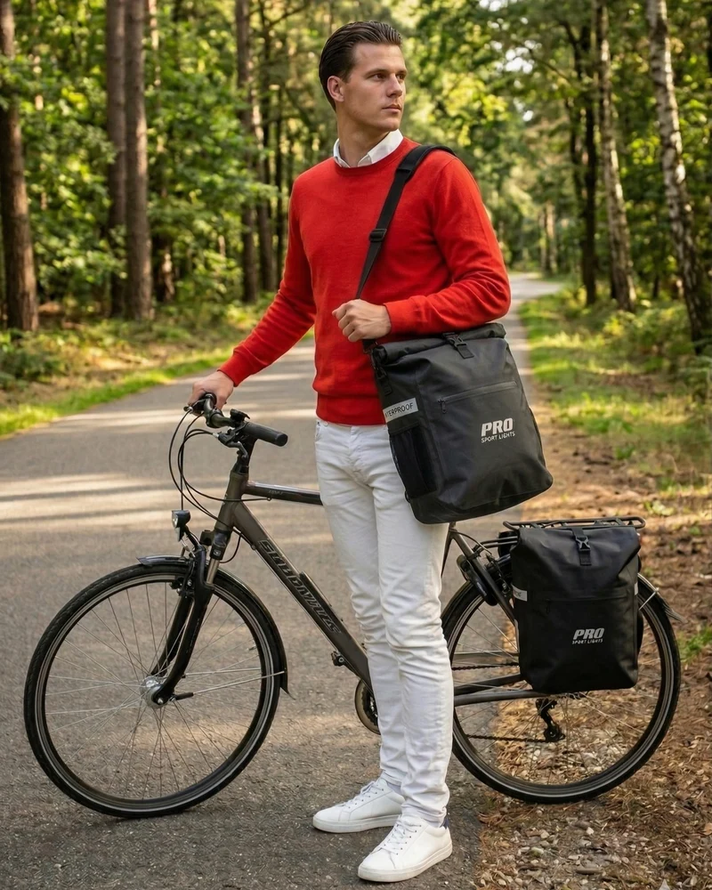 Fietstas Enkel 26 Liter Waterdicht Afpaktas Rugzak Zwart Elektrische Fietsen