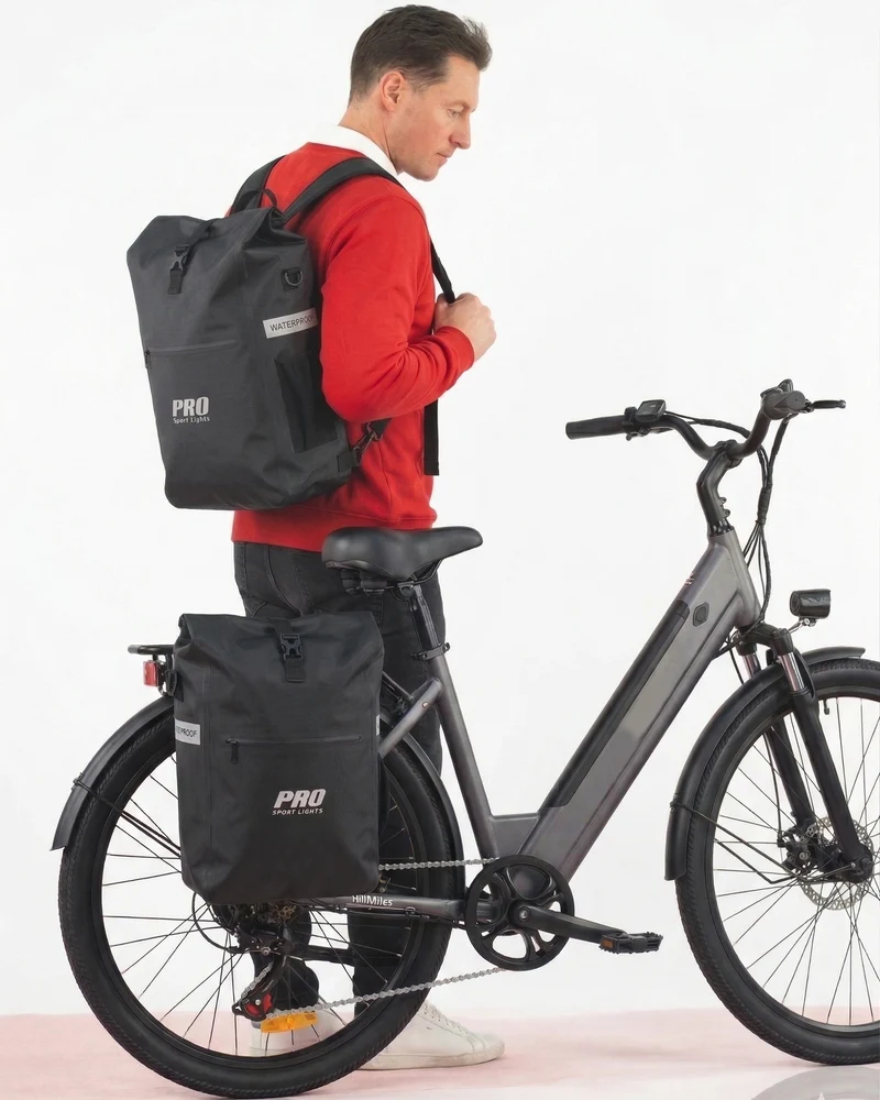 Fietstas Enkel 26 Liter Waterdicht Afpaktas Rugzak Zwart Elektrische Fietsen