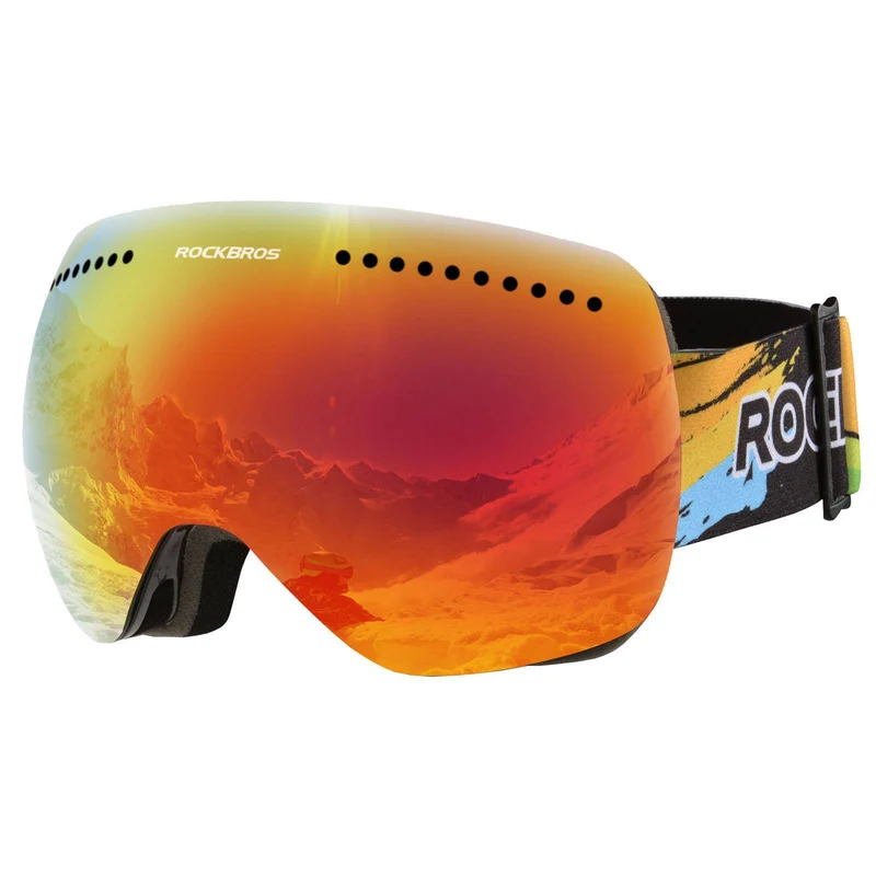 ROCKBROS Skibrille für Damen und Herren Anti-Nebel UV400 Schutz Skibrille