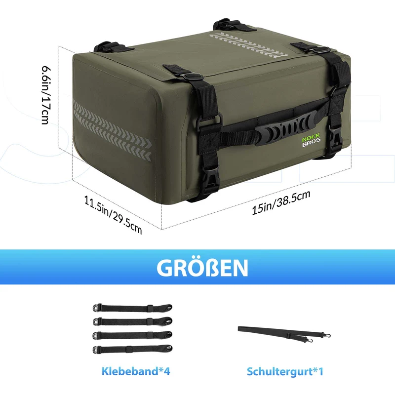 ROCKBROS Motorrad Hecktasche 100% Wasserdichte Motorrad Gepäcktasche ca.30L