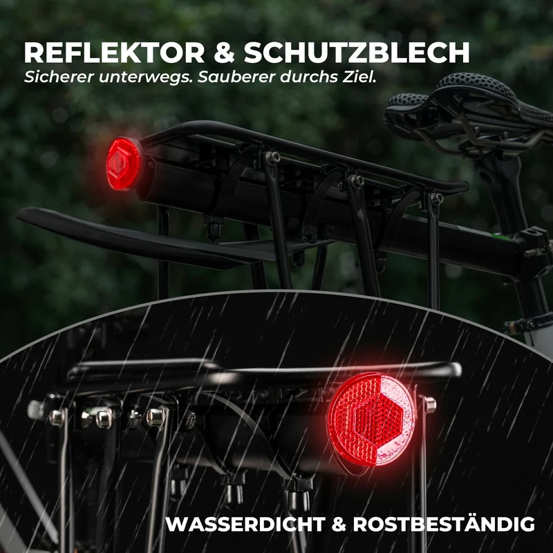 ROCKBROS Fahrrad Gepäckträger mit Reflektor und Schutzblech Aluminiumlegierung