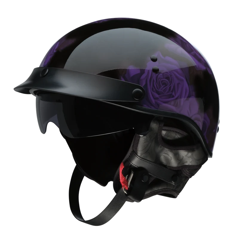 Z1R Vagrant NC Rose Half Face Motorcycle Helmet