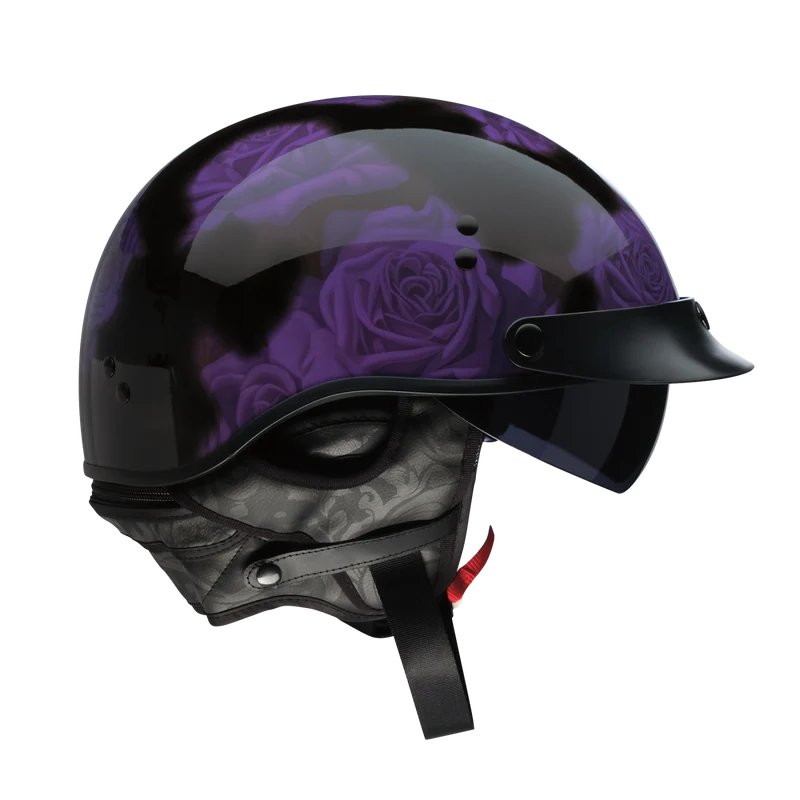 Z1R Vagrant NC Rose Half Face Motorcycle Helmet