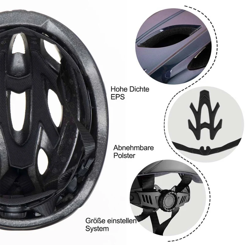 ROCKBROS Fahrradhelm mit integrierter abnehmbarer Magnetbrillen & Visier