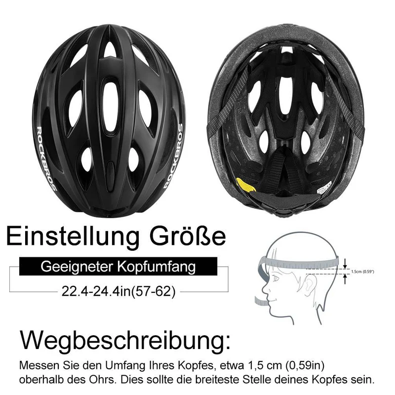 ROCKBROS Fahrradhelm mit integrierter abnehmbarer Magnetbrillen & Visier