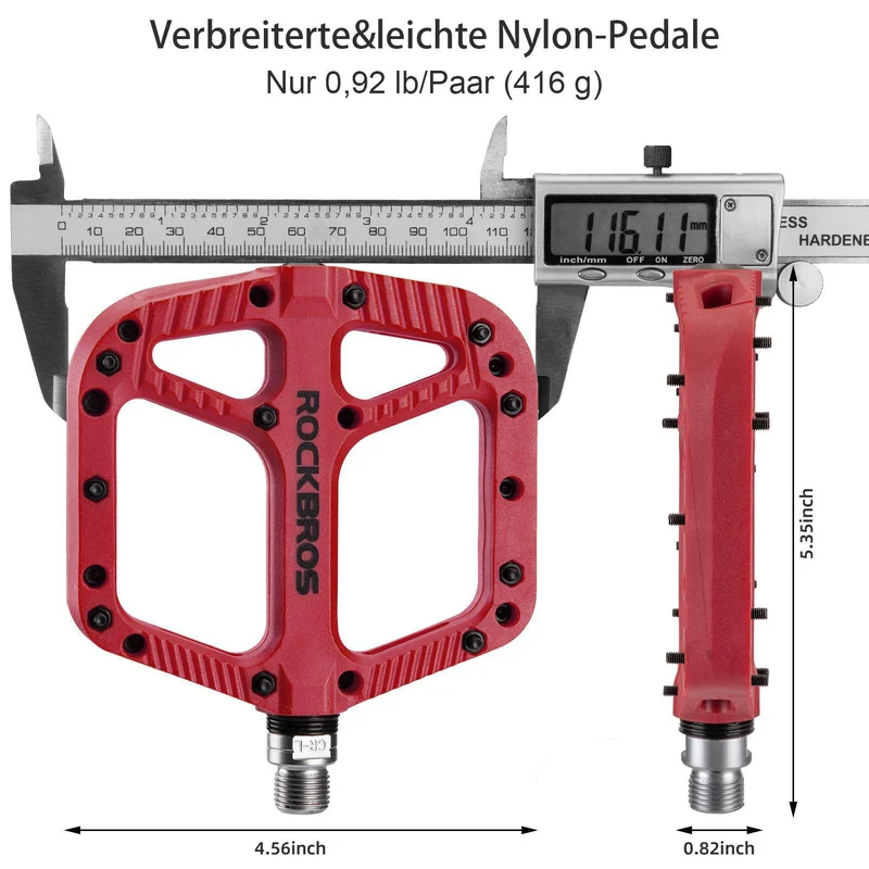 ROCKBROS Fahrradpedale Nylon Flat Pedale 9/16 Zoll mit 3 Bearing