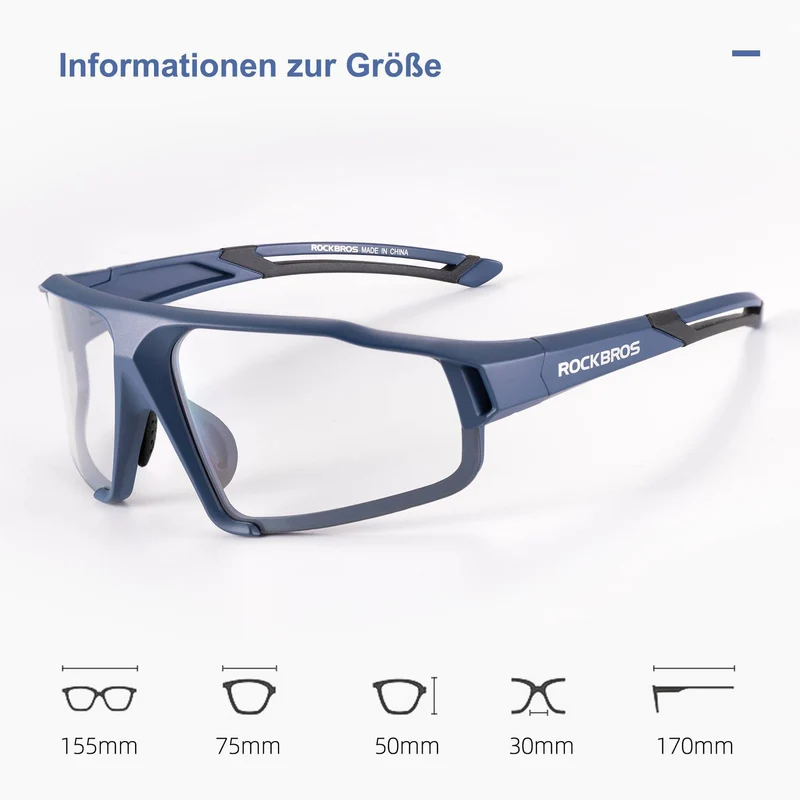 ROCKBROS Photochrome Sonnenbrille für Outdoor-Aktivitäten Unisex