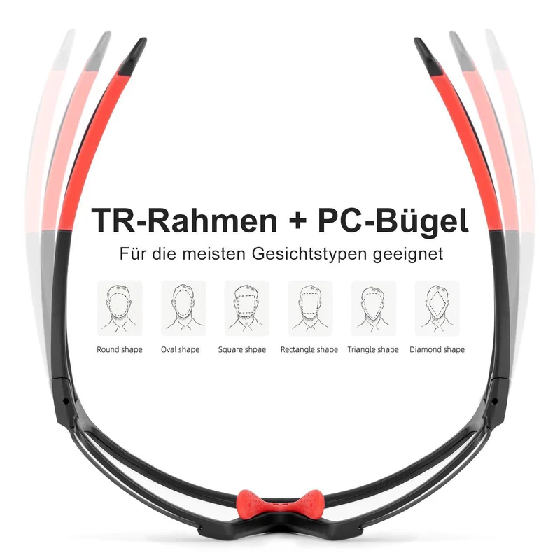 ROCKBROS Photochrome Sonnenbrille für Outdoor-Aktivitäten Unisex