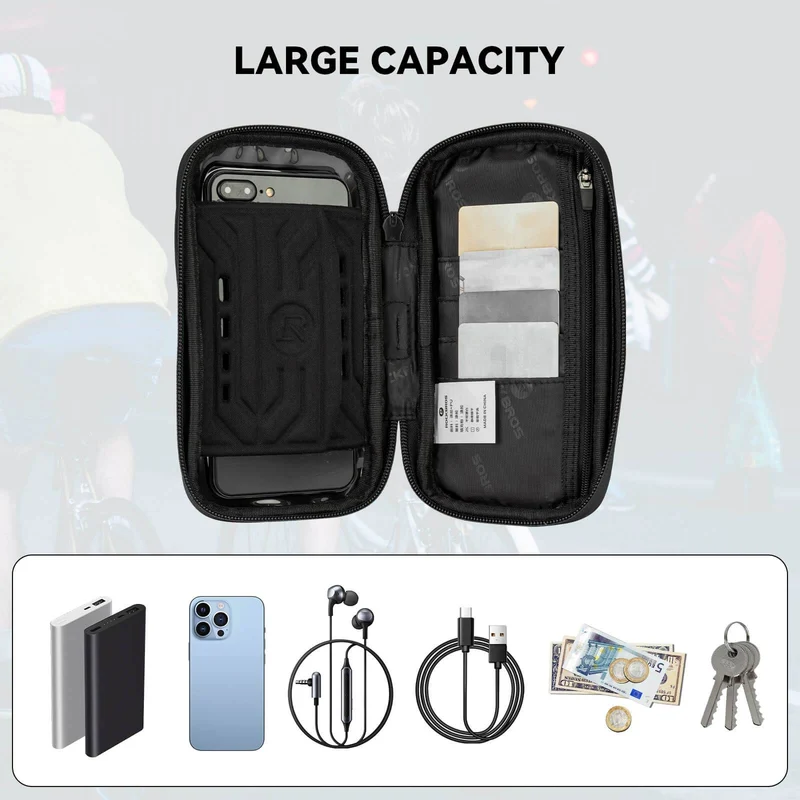 ROCKBROS Lenkertasche 360° Drehung Handyhalterung für Motorrad & Fahrrad