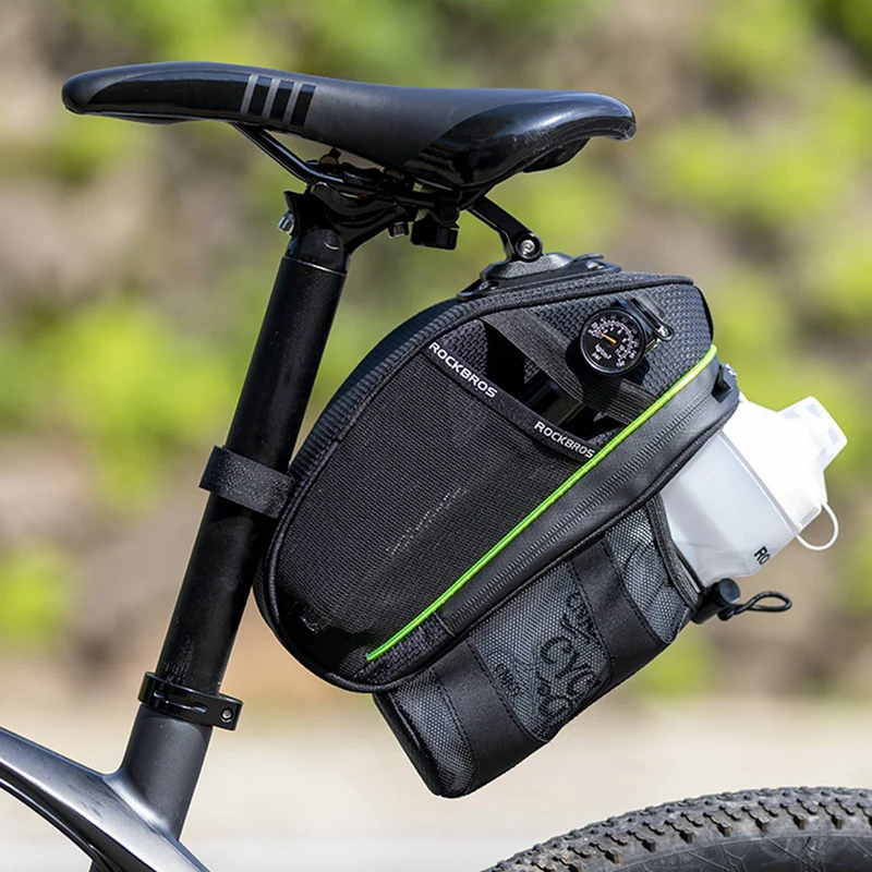 ROCKBROS Kratzfest Fahrrad Satteltasche mit Flaschenhalter 1,5L