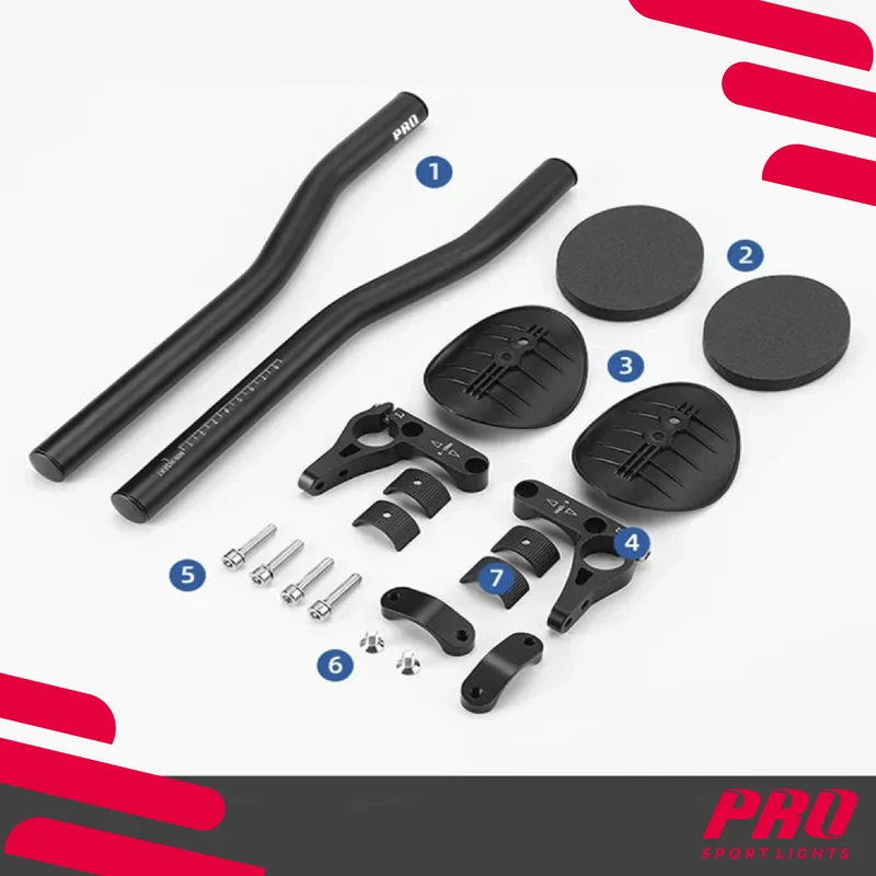 Pro Sport Lights Verstelbaar Triathlon Ligstuur – Aluminium – Zwart