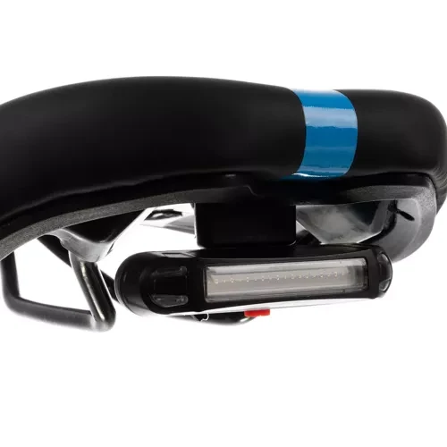 Fietszadel Comfort Met Achterlicht - LED - Zwart/Blauw Dames/Heren