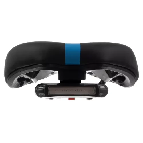 Fietszadel Comfort Met Achterlicht - LED - Zwart/Blauw Dames/Heren