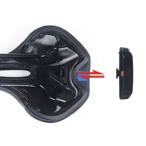 Fietszadel Comfort Met Achterlicht - LED - Zwart/Blauw Dames/Heren