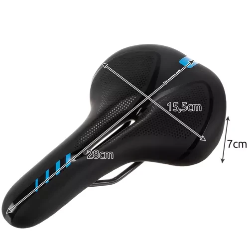 Fietszadel Comfort Met Achterlicht - LED - Zwart/Blauw Dames/Heren