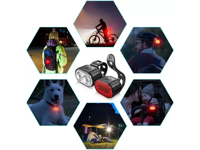 Fietsverlichtingsset Sport – LED Voorlicht & Achterlicht, Micro-USB