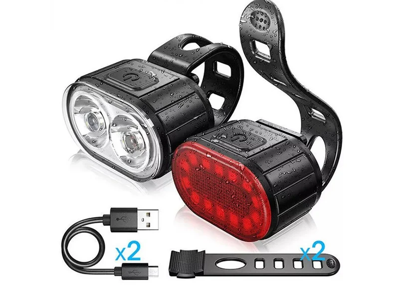Fietsverlichtingsset Sport – LED Voorlicht & Achterlicht, Micro-USB