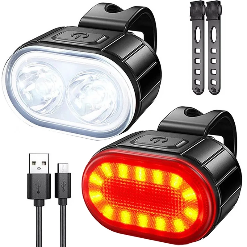 Fietsverlichtingsset Sport – LED Voorlicht & Achterlicht, Micro-USB