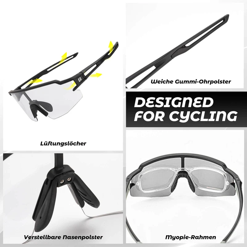 Unisex Fahrrad-Sonnenbrille mit Starkem UV-Schutz