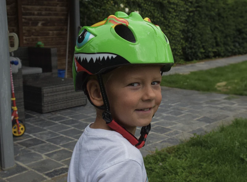 Fietshelm Kind Lichtgroen - Kinderhelm Dino XS 46/51cm Kinderfietshelm