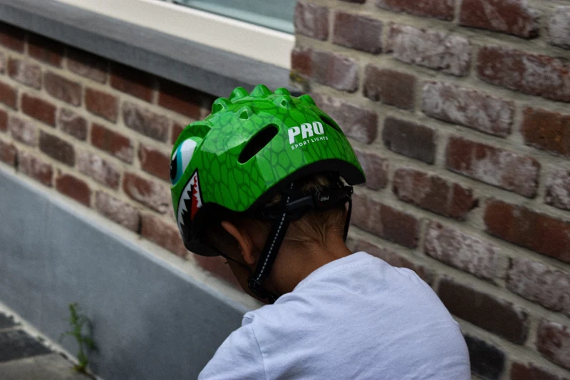 Fietshelm Kind Lichtgroen - Kinderhelm Dino XS 46/51cm Kinderfietshelm