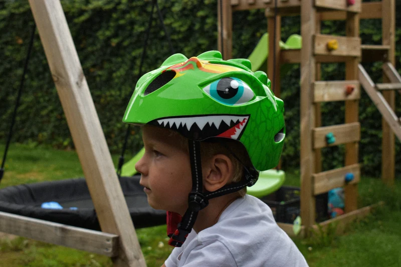 Fietshelm Kind Lichtgroen - Kinderhelm Dino XS 46/51cm Kinderfietshelm