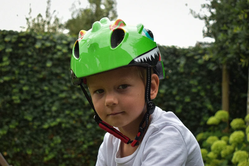 Fietshelm Kind Lichtgroen - Kinderhelm Dino XS 46/51cm Kinderfietshelm