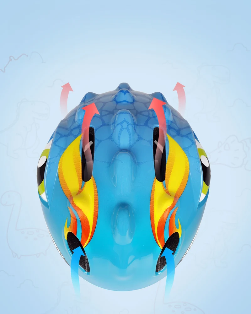 Fietshelm Kinderen jongens Blauw - Kinderhelm Dino XS 46/51cm