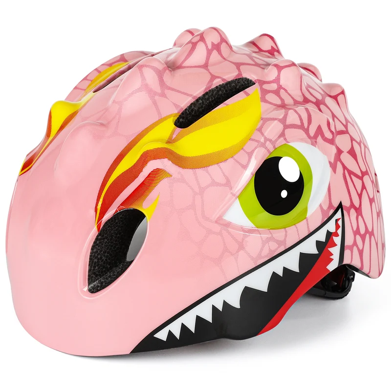 Fietshelm Kind Meisjes Roze Helm Kinderen - Kinderhelm Dino XS 46/51cm