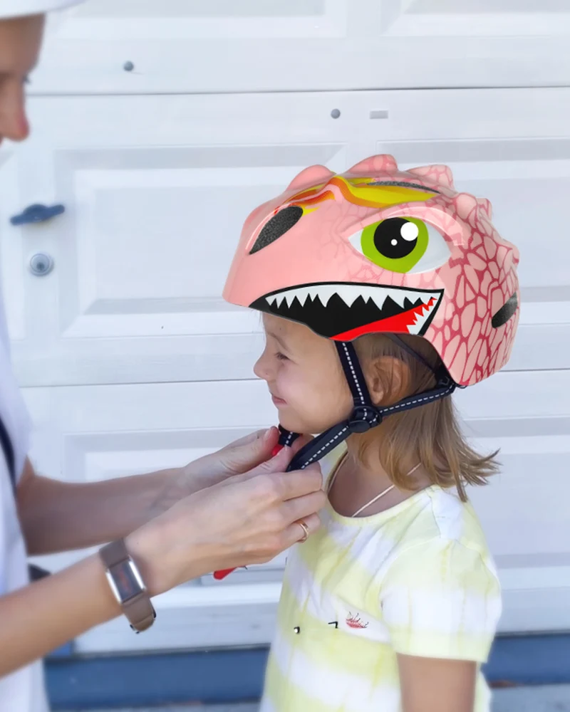 Fietshelm Kind Meisjes Roze Helm Kinderen - Kinderhelm Dino XS 46/51cm