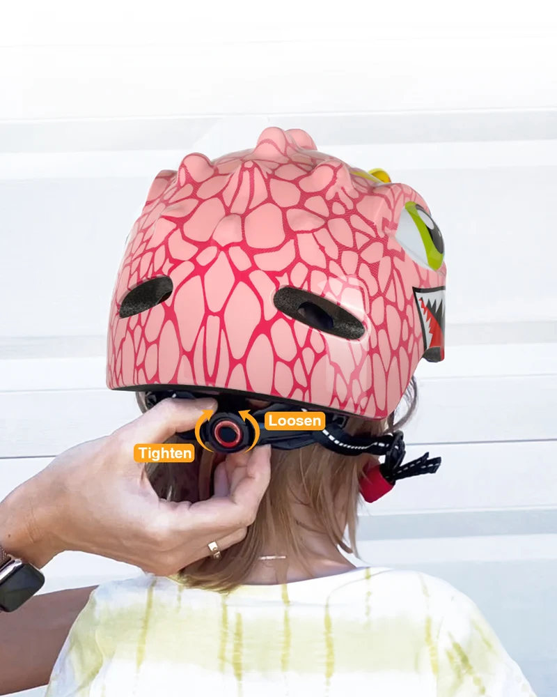 Fietshelm Kind Meisjes Roze Helm Kinderen - Kinderhelm Dino XS 46/51cm