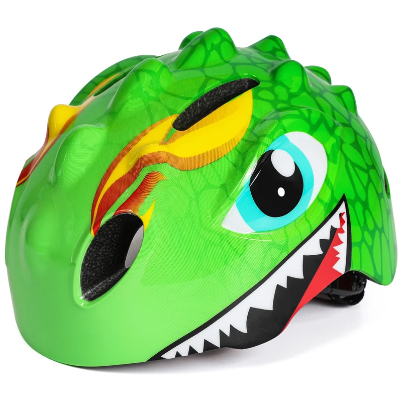 Fietshelm Kind Lichtgroen - Kinderhelm Dino XS 46/51cm Kinderfietshelm