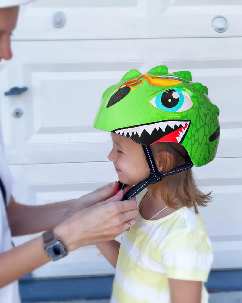 Fietshelm Kind Lichtgroen - Kinderhelm Dino XS 46/51cm Kinderfietshelm