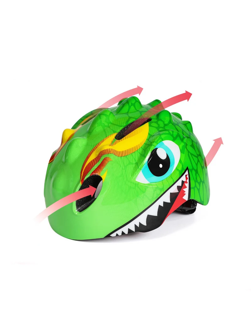 Fietshelm Kind Lichtgroen - Kinderhelm Dino XS 46/51cm Kinderfietshelm