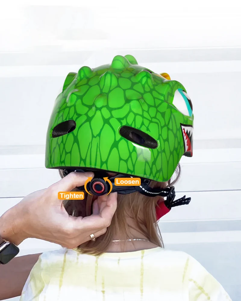 Fietshelm Kind Lichtgroen - Kinderhelm Dino XS 46/51cm Kinderfietshelm