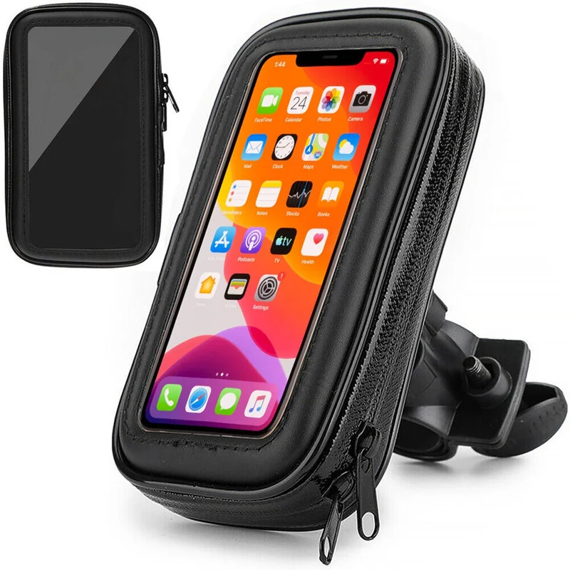 Telefoonhouder Fiets Waterdicht Zwart 360 Graden Draaibaar GSM Houder Motor