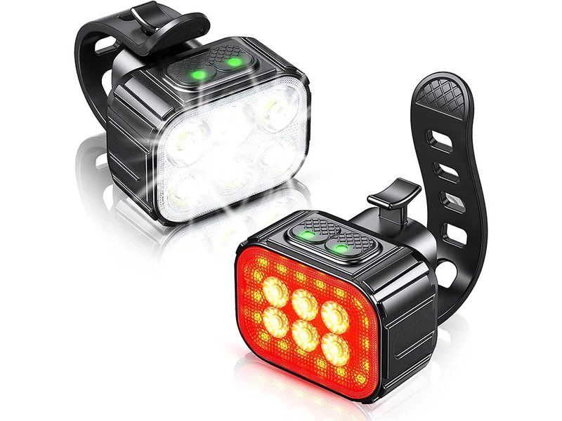Fietsverlichtingsset LED – USB-C, IP65, 6 Lichtstanden per Lamp