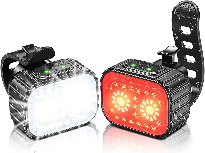 Fietsverlichtingsset LED – USB-C, IP65, 6 Lichtstanden per Lamp