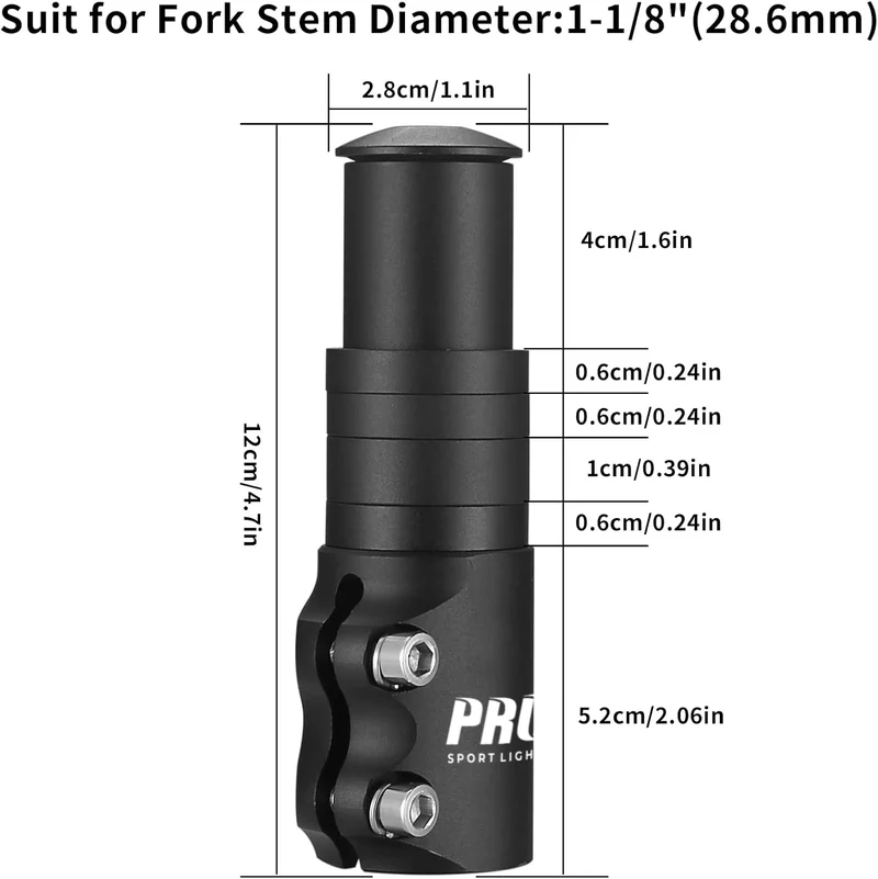 Hoogte Adapter - Stuurpenverlenger - 1-1/8" 28.6mm