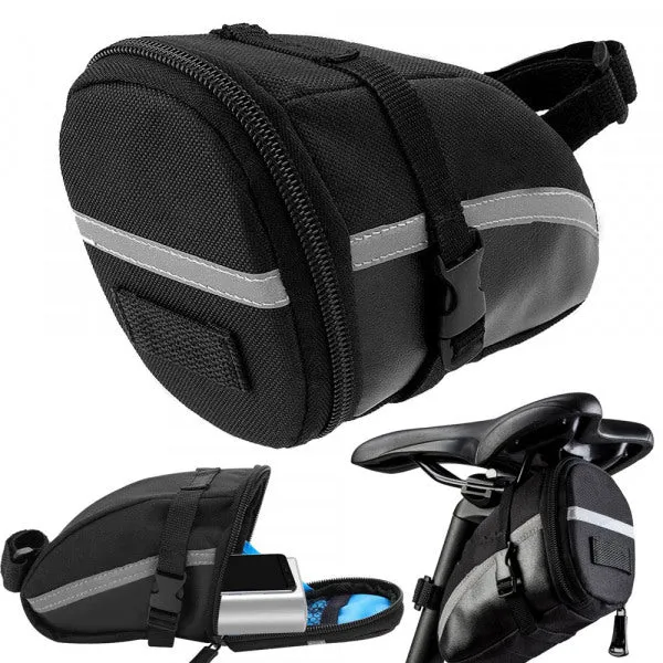 Fietstas Zadeltas 1,2 Liter Zwart Mountainbike/Racefiets