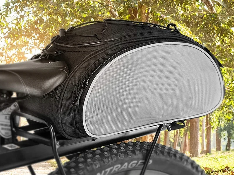 Enkele Fietstas Achter - 13 Liter - Grijs/Zwart - Elektrische Fiets