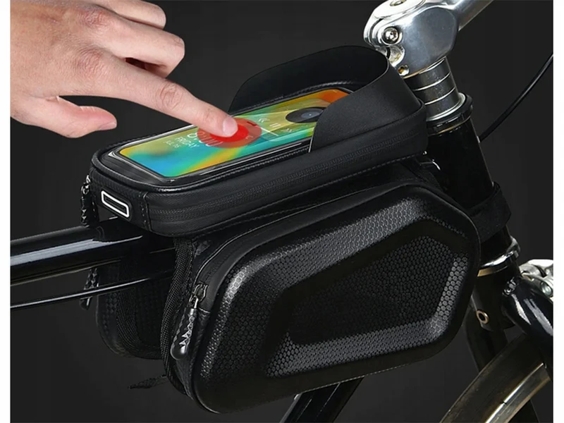 Stuurtas met Telefoonhouder 1,5 Liter Fietstas Zwart