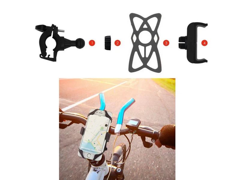 Telefoonhouder Fiets Zwart 360 Graden Verstelbaar GSM Houder Universeel