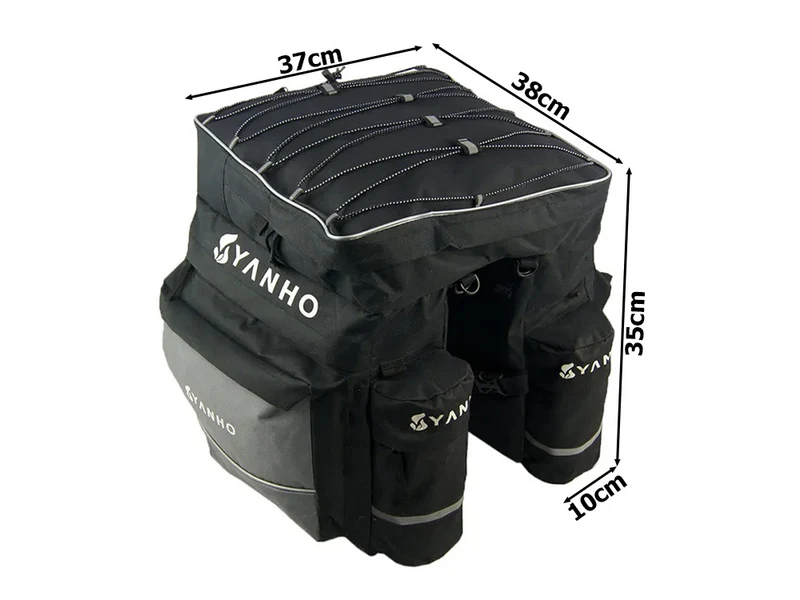 Fietstassen Dubbel XL 60 Liter Zwart Met Regenhoes