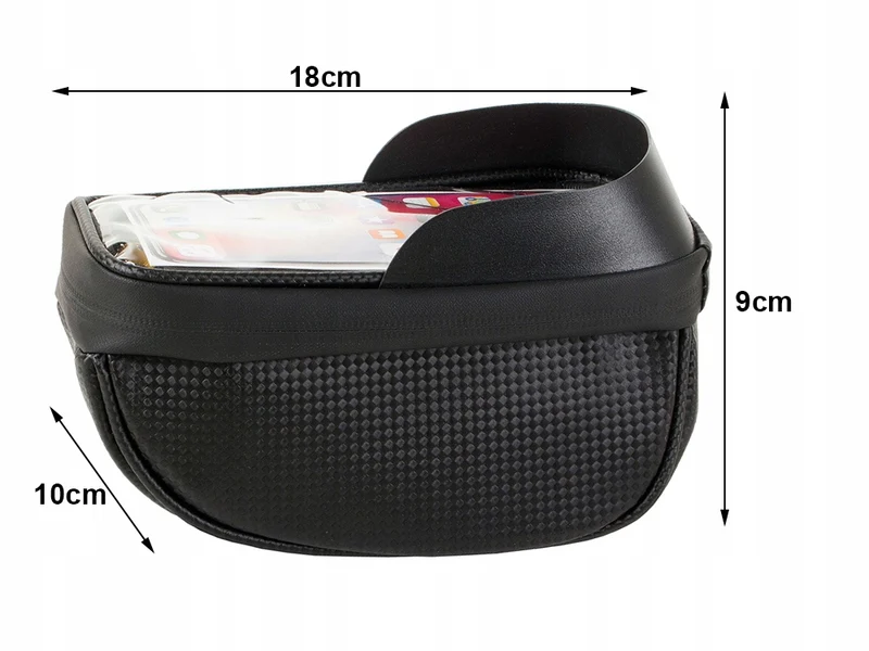 Stuurtas Fiets Met Telefoonhouder 1,6 Liter Zwarte Tas