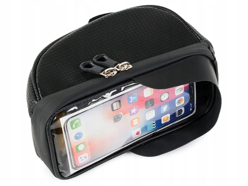Stuurtas Fiets Met Telefoonhouder 1,6 Liter Zwarte Tas