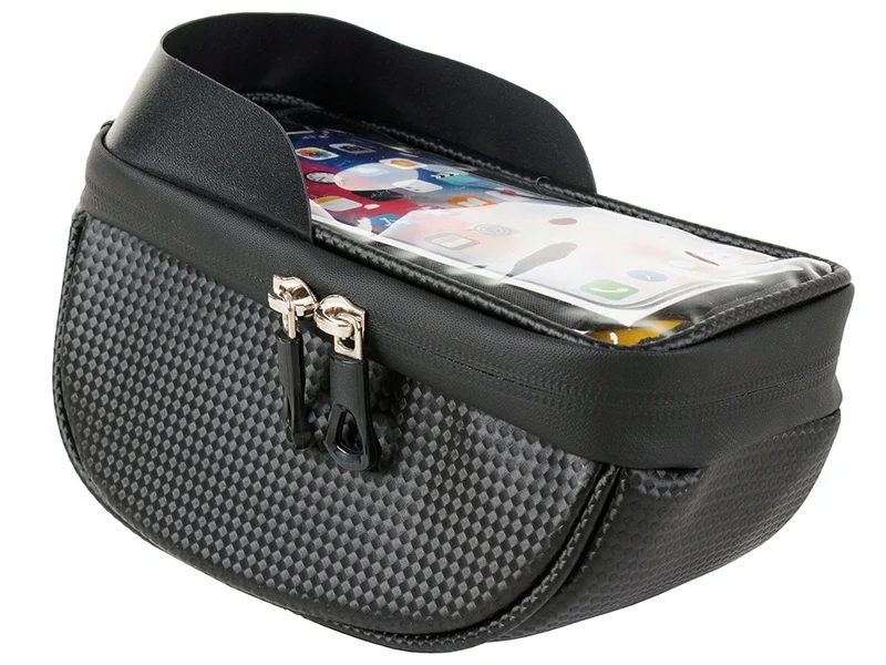Stuurtas Fiets Met Telefoonhouder 1,6 Liter Zwarte Tas